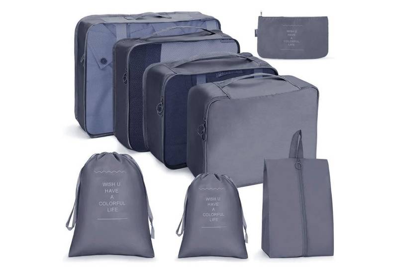 Coonoor Kofferorganizer Koffer Organizer Set 8-teilig Wasserdichte Reise Kleidertaschen (8-tlg), Packtaschen für koffer, Verpackungswürfel mit Schuhbeutel von Coonoor