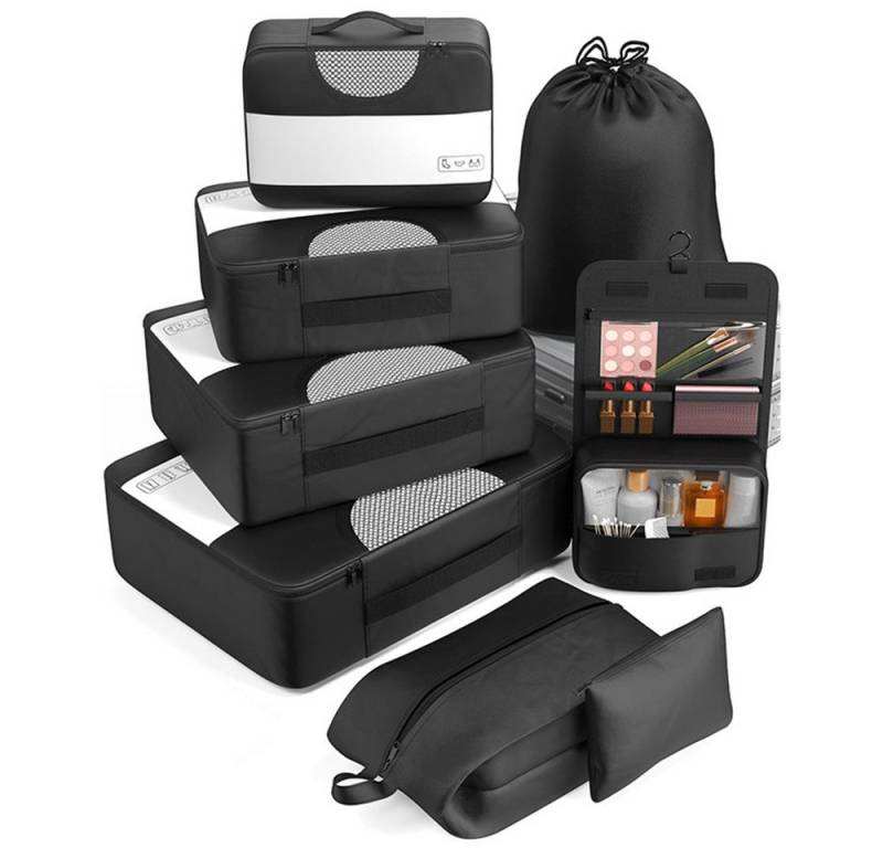 Coonoor Kofferorganizer Koffer Organizer Set 8-tlg. – Packing Cubes & Packtaschen mit Schuh (8-tlg), Kosmetiktasche für Reisen, Travel Essentials von Coonoor