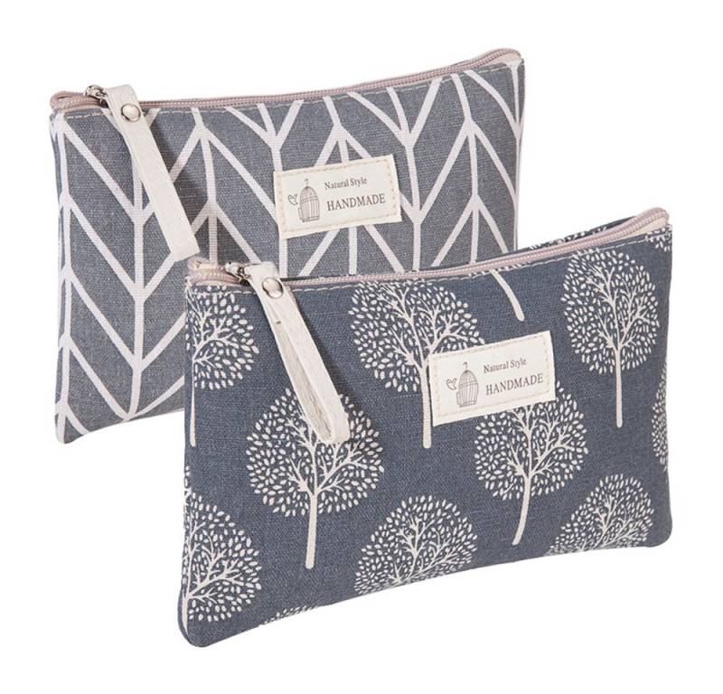 Coonoor Kosmetiktasche Kleine Reise-Kosmetiktaschen aus Segeltuch, Praktisch (2-tlg), Vielseitig, robust, stilvoll – ideal für Kosmetik & Reisen. von Coonoor