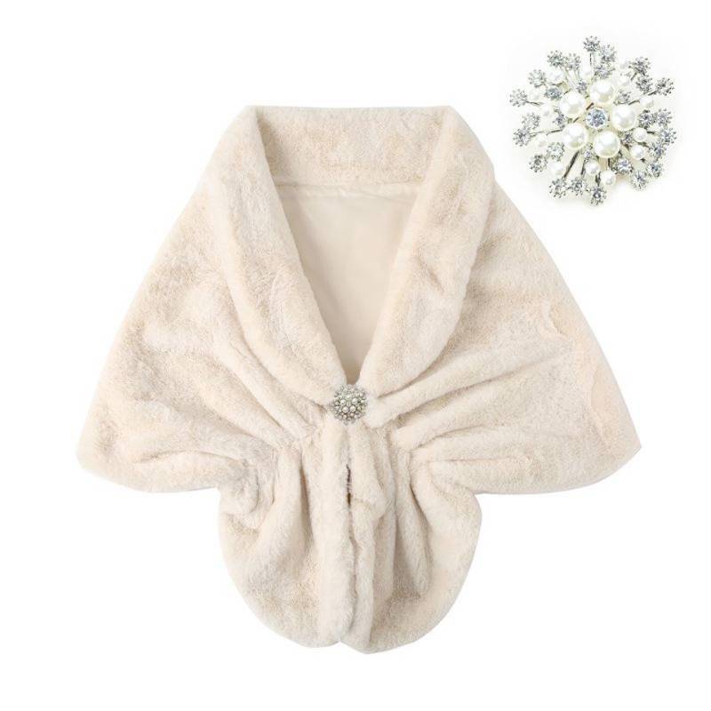 Coonoor Modeschal Damen Elegant Braut Hochzeit Kunstpelz Schal Wrap Braut Pelz Schal, Stola Fur Wraps und Tücher für Frauen Coonoor Modeschal Damen Elegant Braut Hochzeit Kunstpelz Schal Wrap Braut Pelz Schal, Stola Fur Wraps und Tücher für Frauen von Coonoor