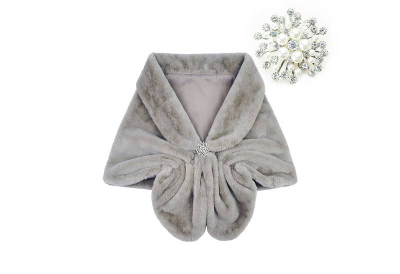 Coonoor Modeschal Damen Elegant Braut Hochzeit Kunstpelz Schal Wrap Braut Pelz Schal, Stola Fur Wraps und Tücher für Frauen von Coonoor