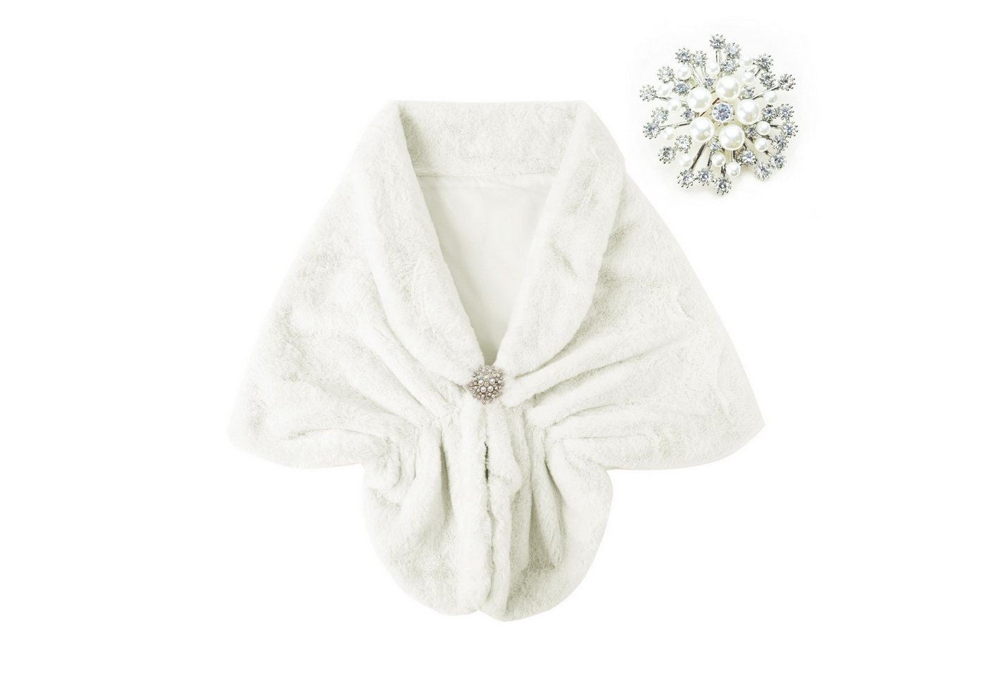 Coonoor Modeschal Damen Elegant Braut Hochzeit Kunstpelz Schal Wrap Braut Pelz Schal, Stola Fur Wraps und Tücher für Frauen von Coonoor