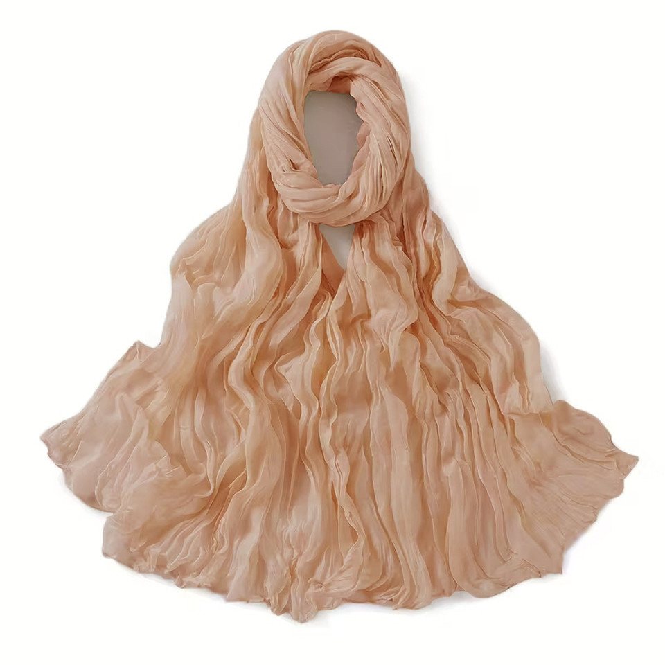 Coonoor Modeschal Damen Falten Schal, Chiffon Schultertuch, Vintage Schal, Freizeit Kopftuch von Coonoor