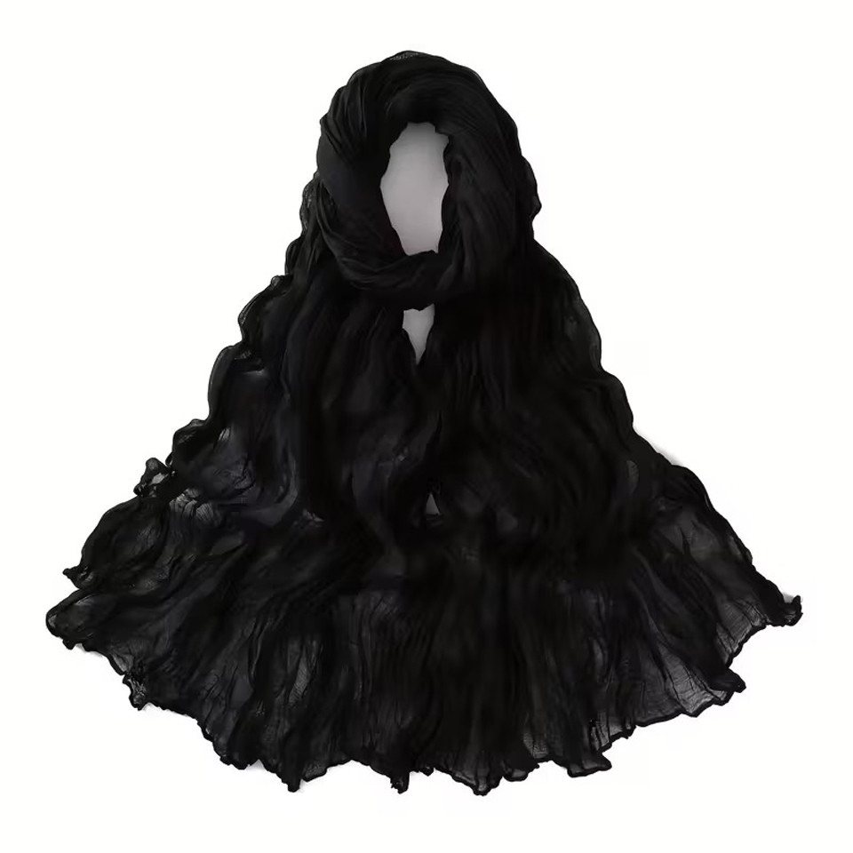 Coonoor Modeschal Damen Falten Schal, Chiffon Schultertuch, Vintage Schal, Freizeit Kopftuch von Coonoor