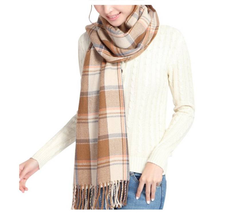 Coonoor Modeschal Damen Herren Winter Warm Kaschmir-Imitat Kunstkaro Weich Schal, mit Fransen, 60x200cm, Geschenk Weihnachtsgeschenk von Coonoor