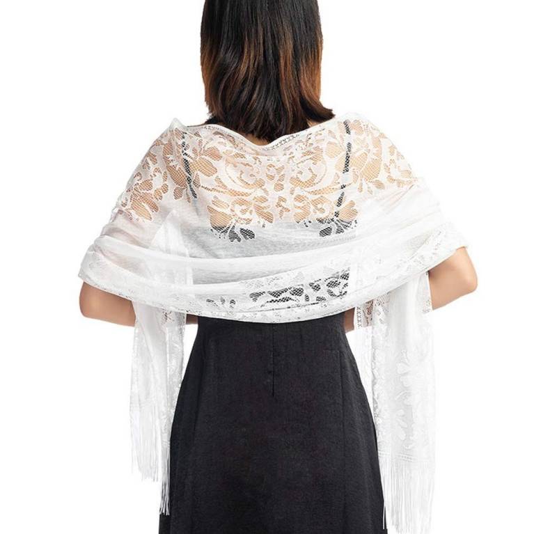 Coonoor Modeschal Damen Spitzen Lochmuster Schal für Abendkleid Damen Schals Tücher, Weicher Unifarben von Coonoor