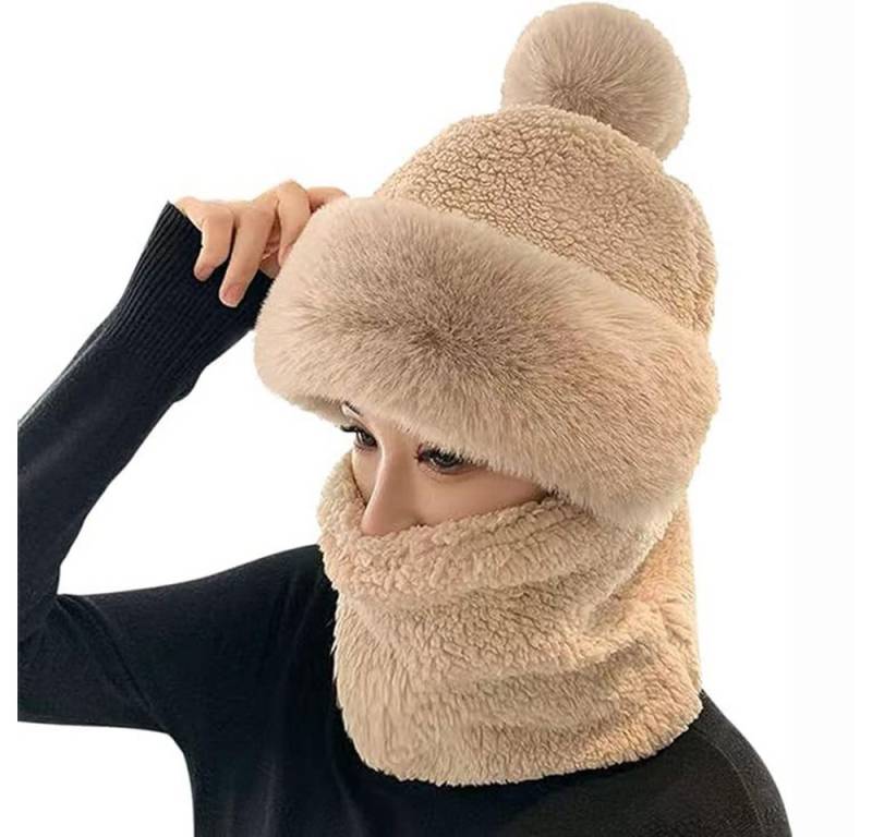 Coonoor Modeschal Damen Winter Winddichter Schal Hut 2 in 1 Frauen Schalmütze von Coonoor