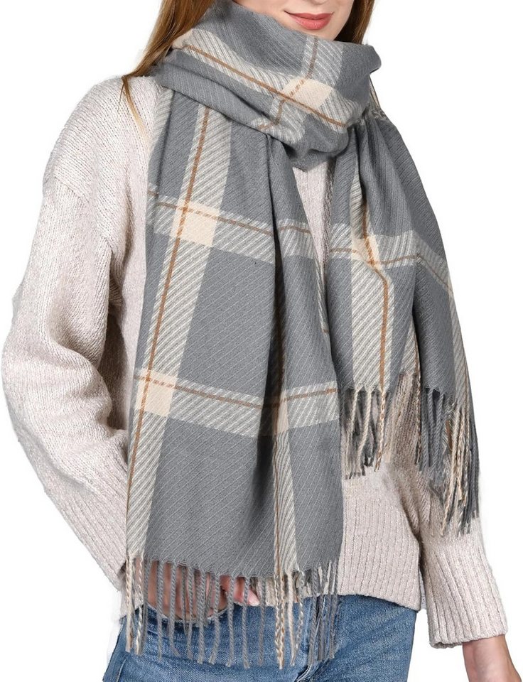 Coonoor Modeschal Damenweicher Modeschal, Herbst-Winter Karomuster Schal, Wärmender Modeschal, Stola, Kopftuch von Coonoor