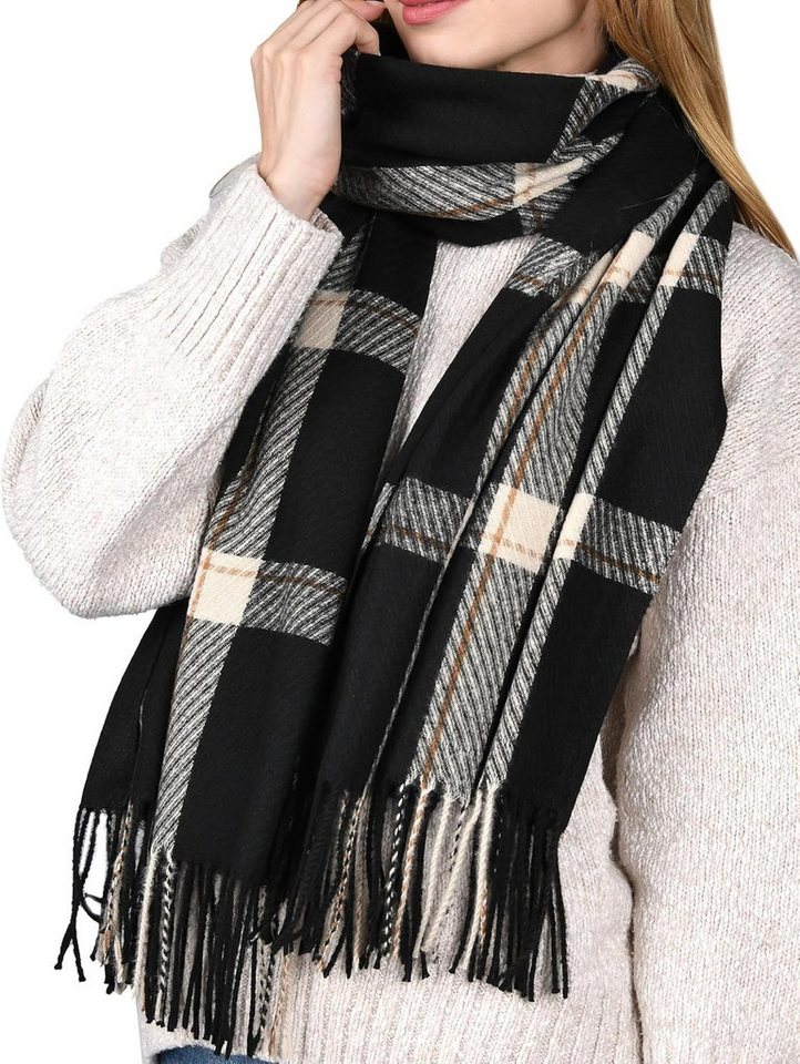 Coonoor Modeschal Damenweicher Modeschal, Herbst-Winter Karomuster Schal, Wärmender Modeschal, Stola, Kopftuch von Coonoor