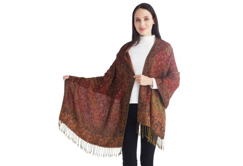 Coonoor Modeschal Retro-Schal für Damen, mit Quaste, Fransen Halstuch, Kopfschal, (Blumenmuster, Poncho-Druck), Für Herbst und Winter von Coonoor