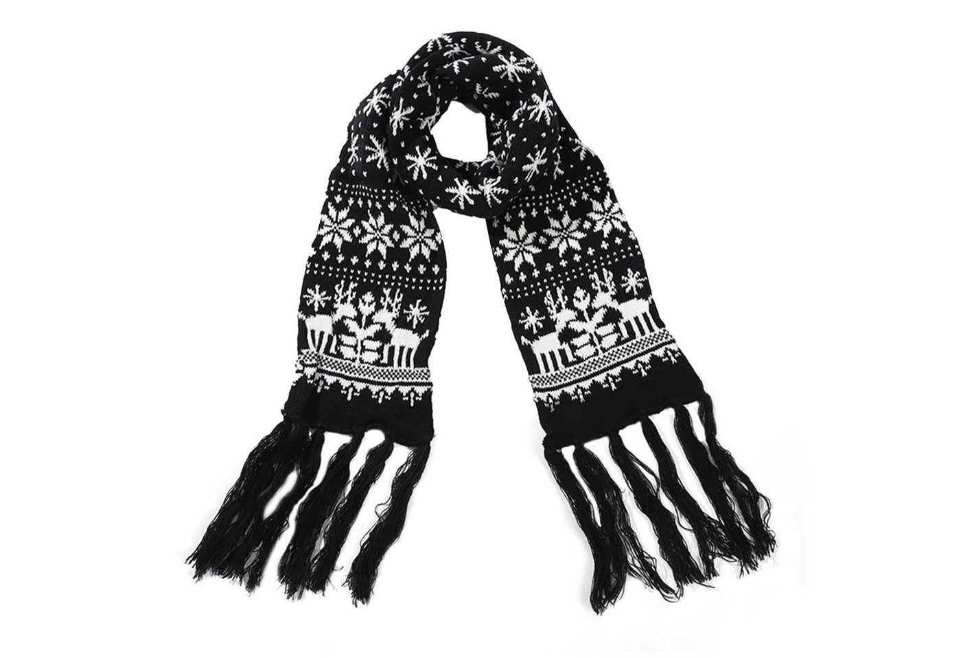 Coonoor Modeschal Winter Schal für Herren und Damen, Rentier-Schneeflocke muster Weihnachtsschal von Coonoor