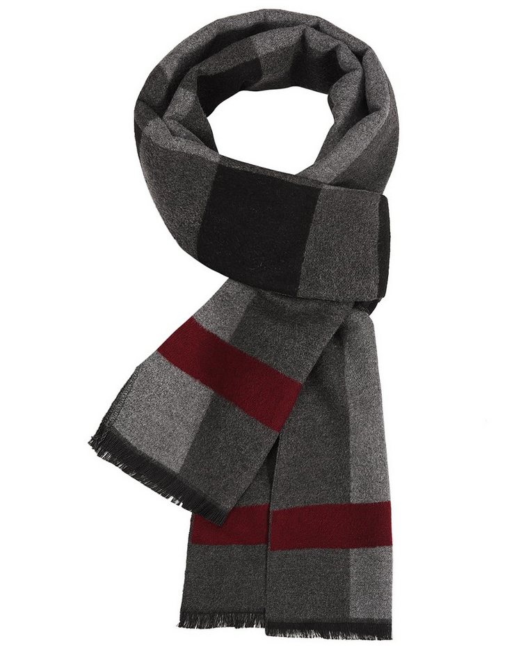 Coonoor Modeschal Winterschal Strickschal Weicher karierter Schal mit Fransen, 180 x 30 cm in verschiedenen Farben von Coonoor