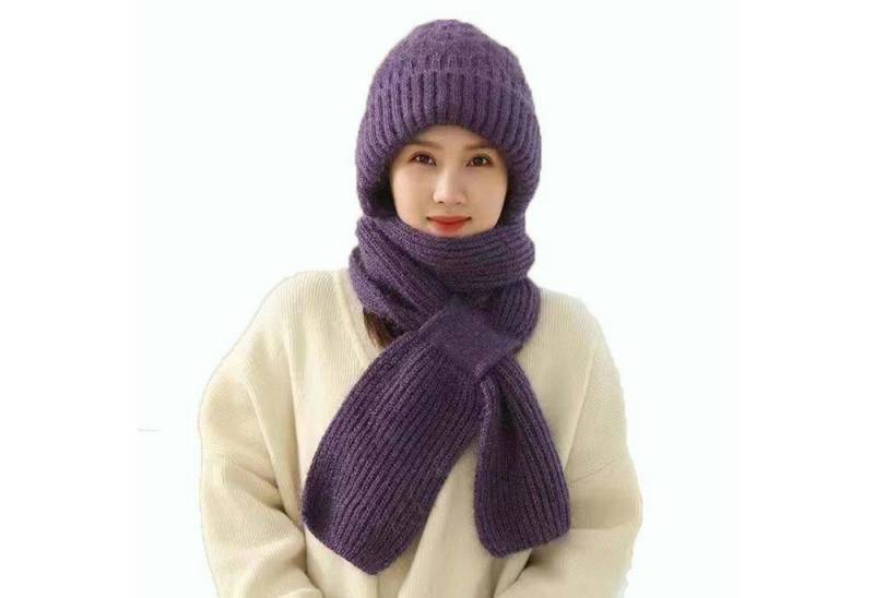 Coonoor Mütze & Schal 2 in 1 Winddichter Mützenschal Niedlich Mütze von Coonoor