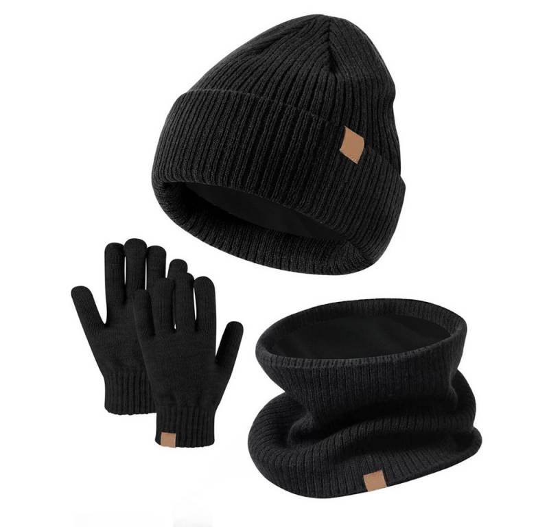 Coonoor Mütze & Schal 3 Stück Kinder Warme Wintermützen Handschuhe Schal Set von Coonoor