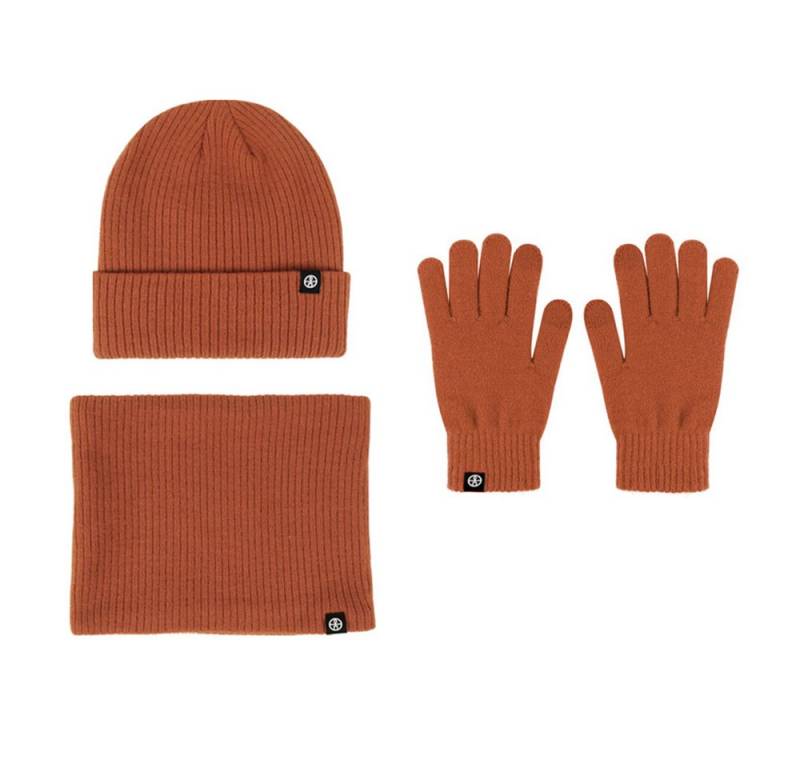 Coonoor Mütze & Schal 3in1 Unisex BeanieMütze Touchscreen Handschuhe und Loop Schal Set (Mit Weiches Fleecefutter) für Outdoor Sport Joggen Skifahren von Coonoor