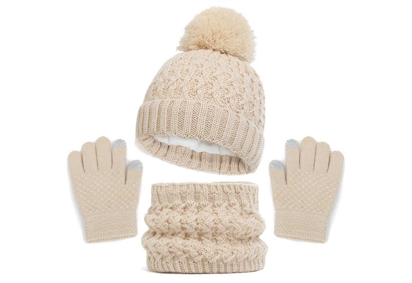 Coonoor Mütze & Schal Kinder Wintermütze Schal Handschuhe Set Kindermütze Strickmütze Kinder Mütze Schal Set von Coonoor