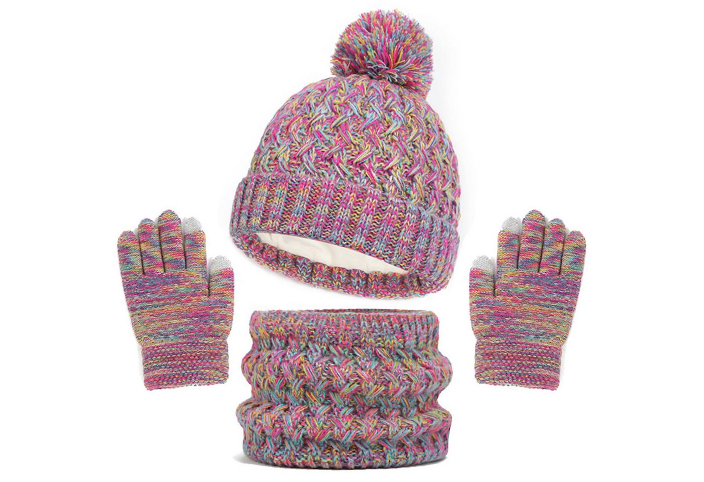 Coonoor Mütze & Schal Kinder Wintermütze Schal Handschuhe Set Kindermütze Strickmütze Kinder Mütze Schal Set von Coonoor