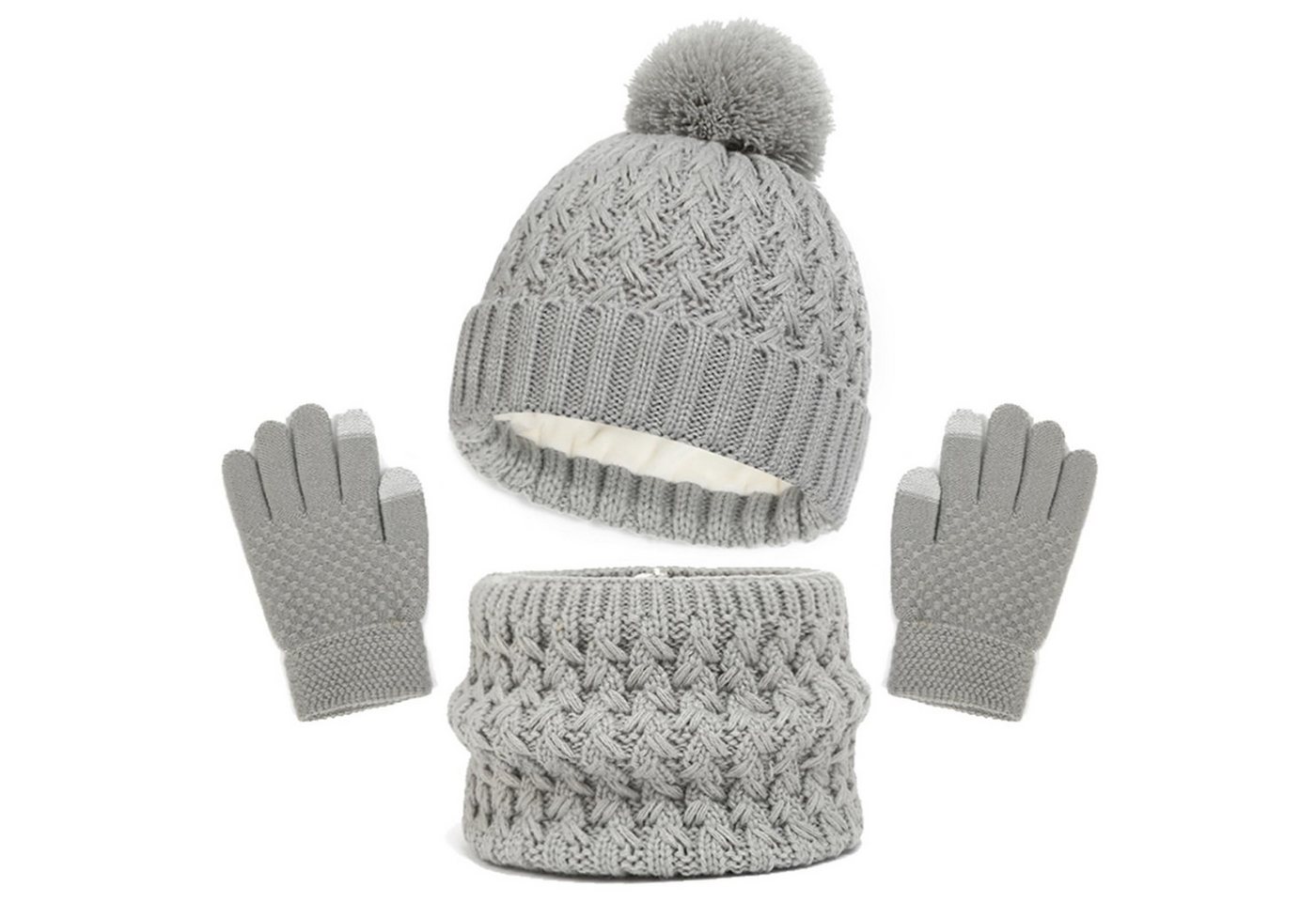 Coonoor Mütze & Schal Kinder Wintermütze Schal Handschuhe Set Kindermütze Strickmütze Kinder Mütze Schal Set von Coonoor