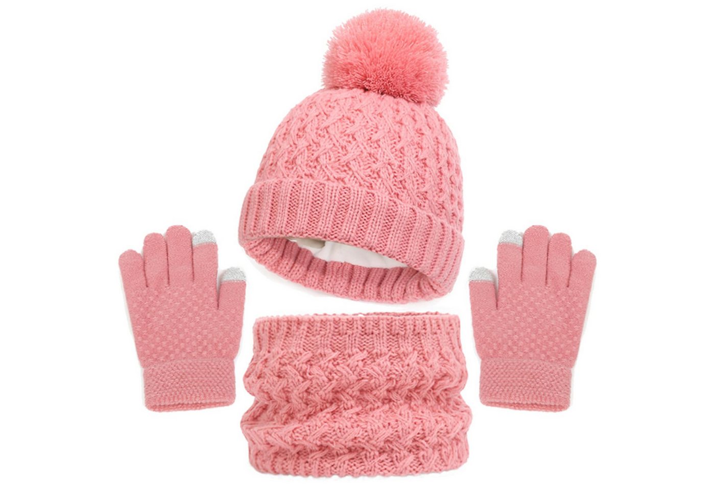 Coonoor Mütze & Schal Kinder Wintermütze Schal Handschuhe Set Kindermütze Strickmütze Kinder Mütze Schal Set von Coonoor