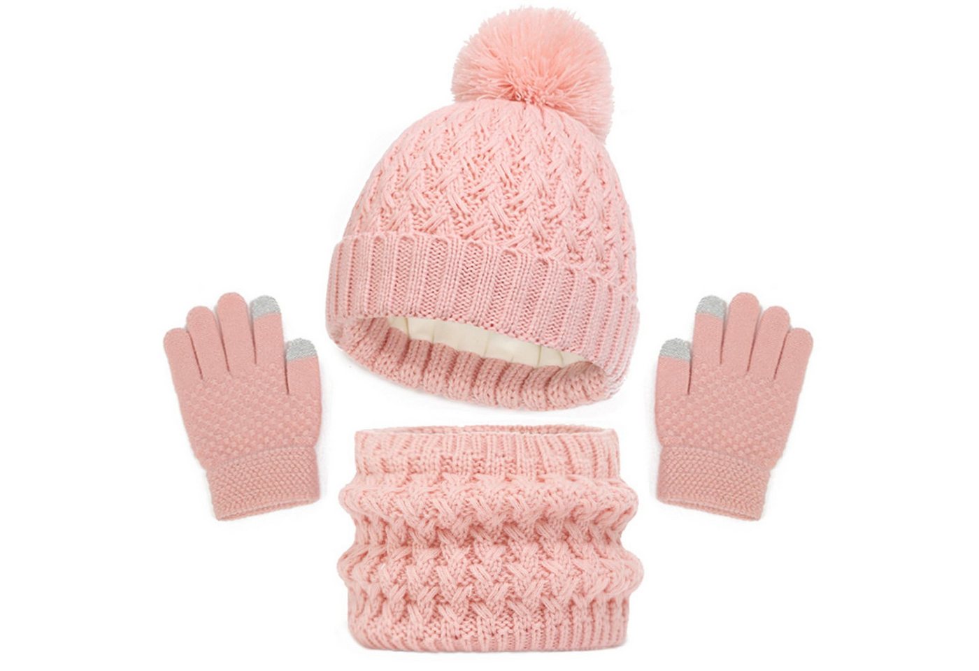 Coonoor Mütze & Schal Kinder Wintermütze Schal Handschuhe Set Kindermütze Strickmütze Kinder Mütze Schal Set von Coonoor