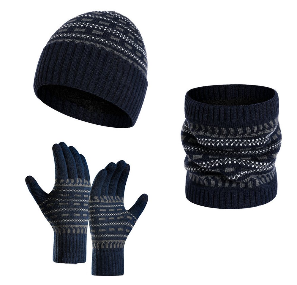Coonoor Mütze & Schal Mütze, Schal und Handschuh Set, Beanie ohne Krempe, Touchscreen-Handschuhe, Wärmeschal von Coonoor