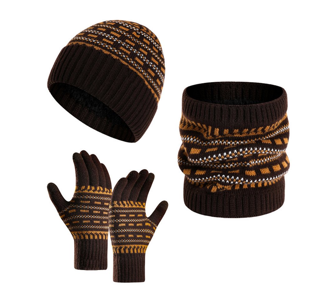 Coonoor Mütze & Schal Mütze, Schal und Handschuh Set, Beanie ohne Krempe, Touchscreen-Handschuhe, Wärmeschal von Coonoor