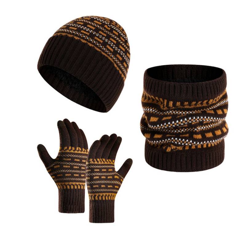 Coonoor Mütze & Schal Mütze, Schal und Handschuh Set, Beanie ohne Krempe, Touchscreen-Handschuhe, Wärmeschal von Coonoor