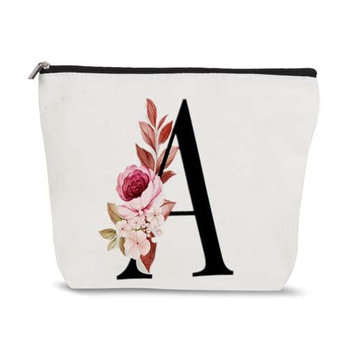 Coonoor Niedlich Kosmetiktasche Klein Waschtasche Kosmetiktasche - Schminktasche Damen Geschenk für Mutter, Schwester, Freunde A Letter Print von Coonoor