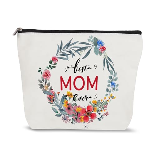 Coonoor Niedlich Kosmetiktasche Klein Waschtasche Kosmetiktasche - Schminktasche Damen Geschenk für Mutter, Schwester, Freunde Best MOM Ever von Coonoor