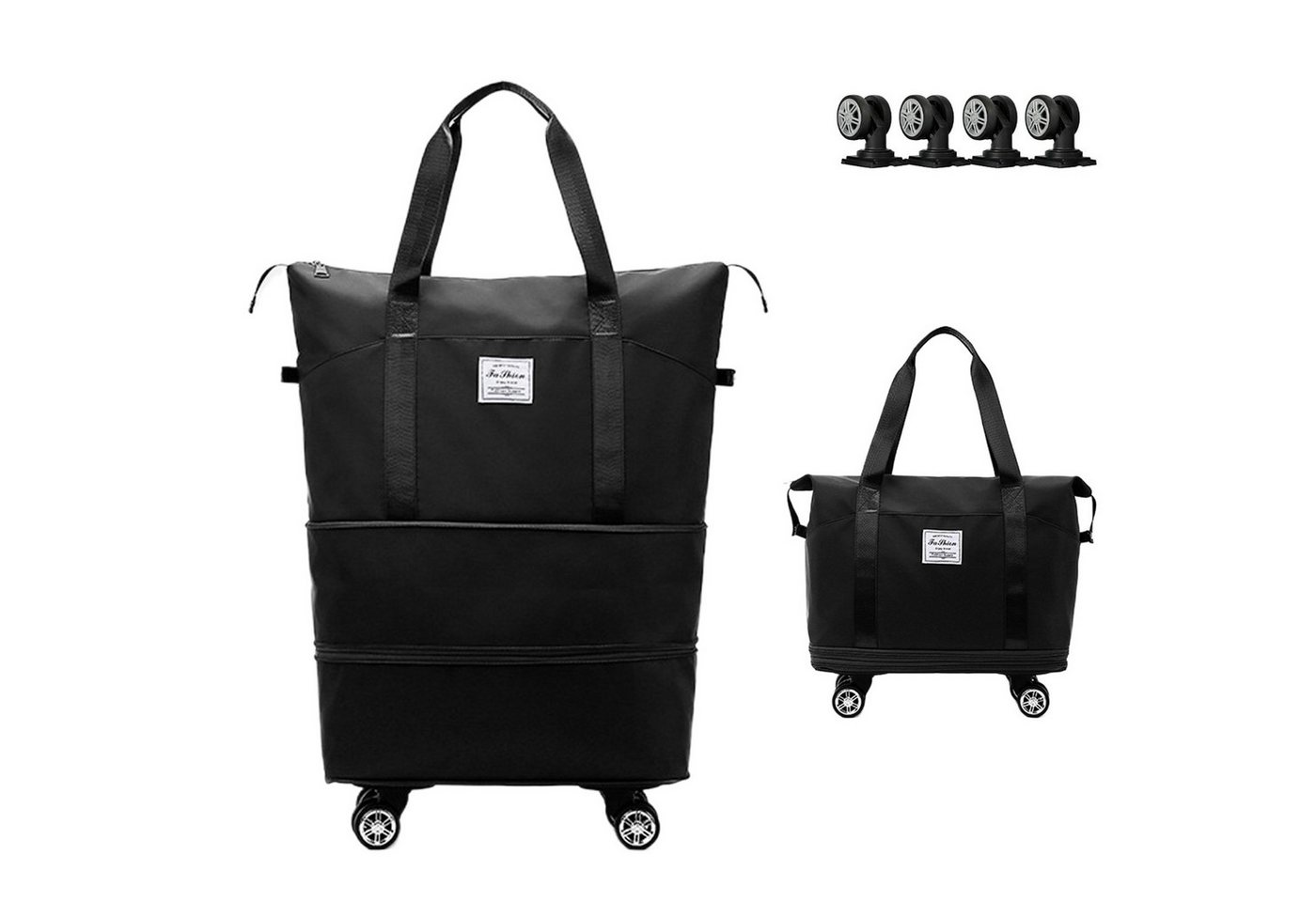 Coonoor Reisetasche Große Erweiterbare Reisetasche mit Rollen, faltbare Handgepäcktasche (1-tlg), mit abnehmbaren Rollen, ideal für Reisen, Sport, Camping von Coonoor