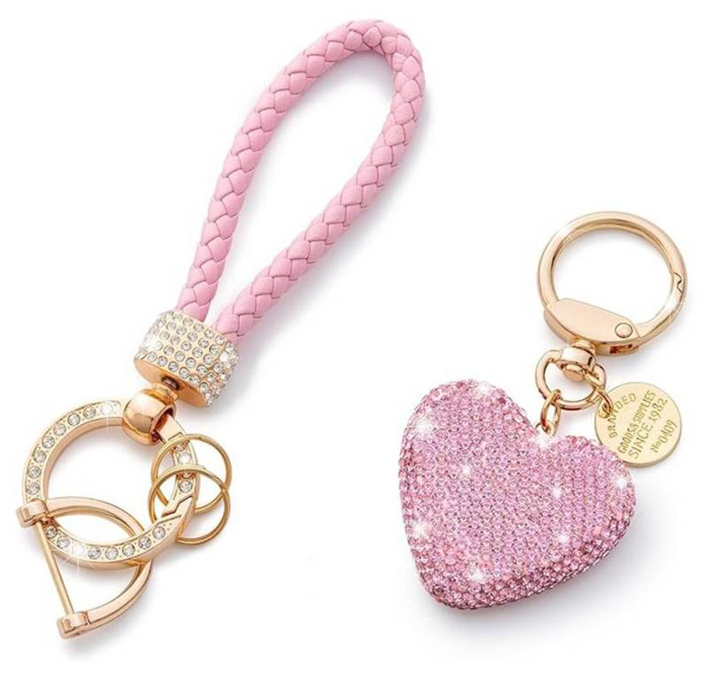 Coonoor Schlüsselanhänger Herz Auto-Schlüsselanhänger Mit Glitzernden Strasssteinen, Strass-Schlüsselanhänger Für Damen von Coonoor