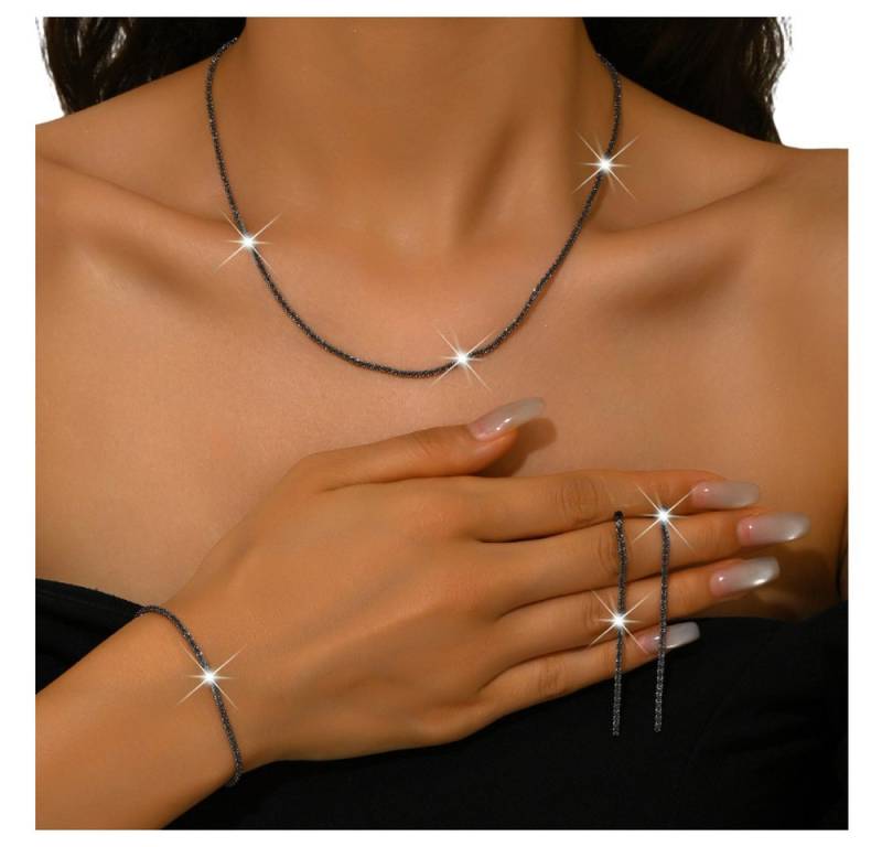 Coonoor Schmuckset Damenschmuck-Set, 3-teilig mit Ohrringen, Halskette und Armband von Coonoor