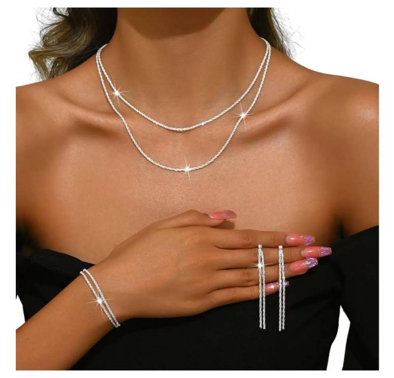 Coonoor Schmuckset Damenschmuck-Set, 3-teilig mit Ohrringen, Halskette und Armband von Coonoor