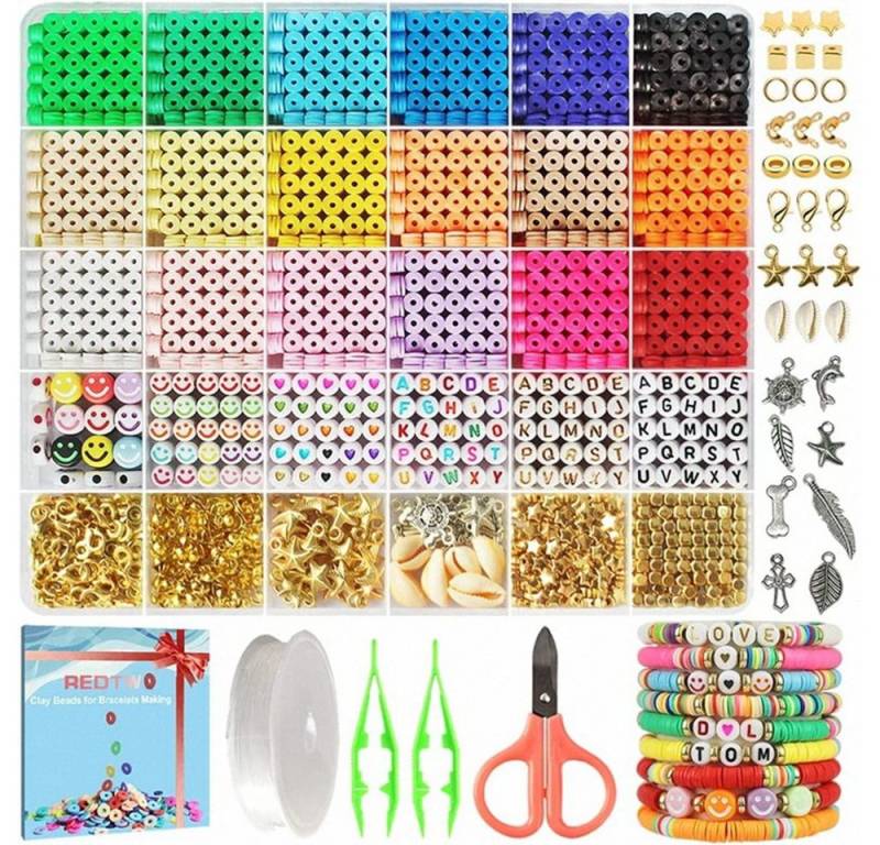 Coonoor Schmuckset mit Gravur Loom Bänder Set,DIY Elastisches Loombänder Kinder Armband Basteln Set (26-tlg) von Coonoor