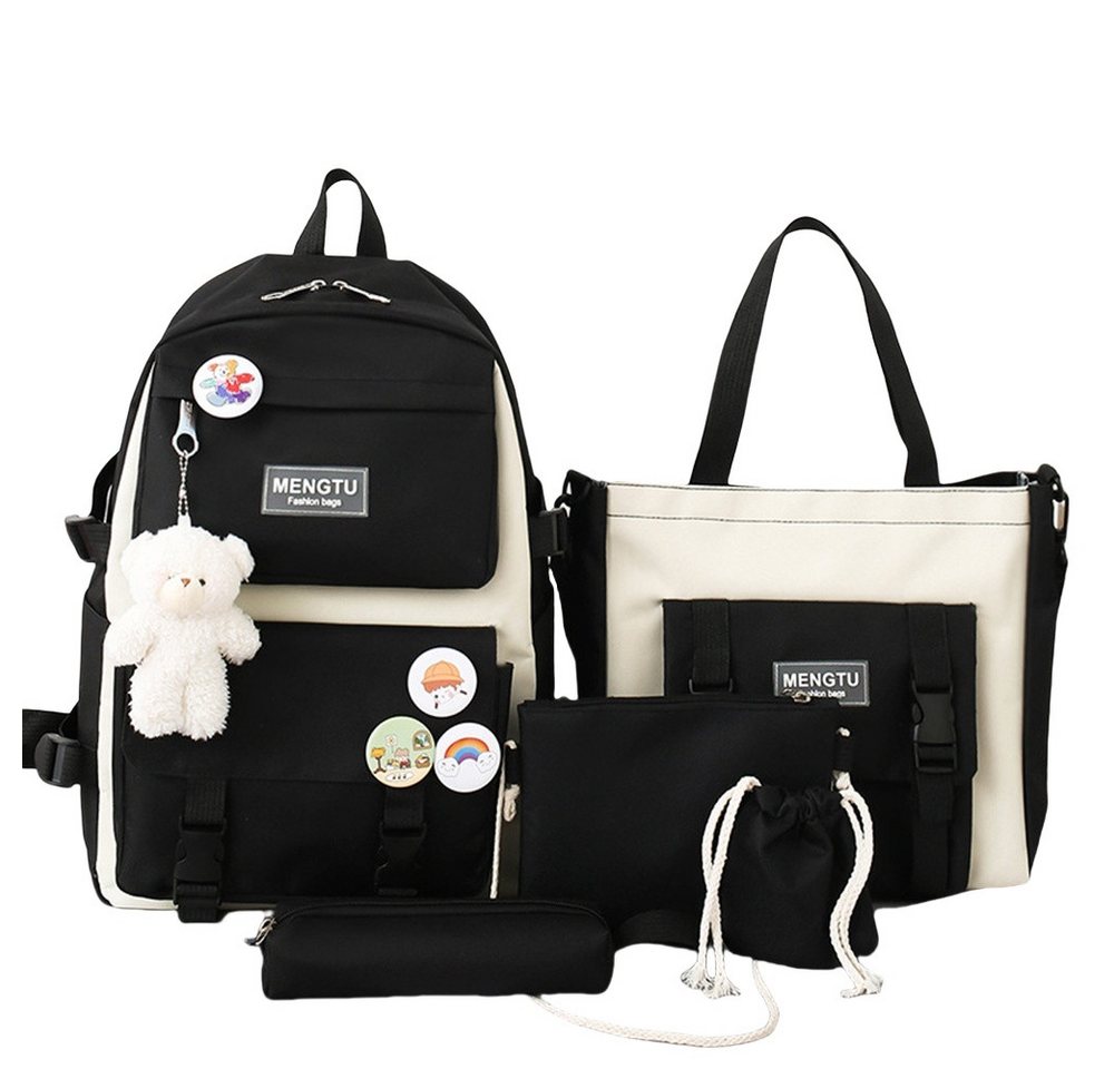 Coonoor Schulrucksack 5-teiliges Kawaii-Rucksack für Mädchen, Laptop-Tasche,Freizeitrucksack von Coonoor