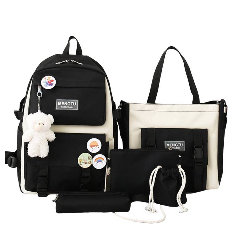 Coonoor Schulrucksack 5-teiliges Kawaii-Rucksack für Mädchen, Laptop-Tasche,Freizeitrucksack von Coonoor