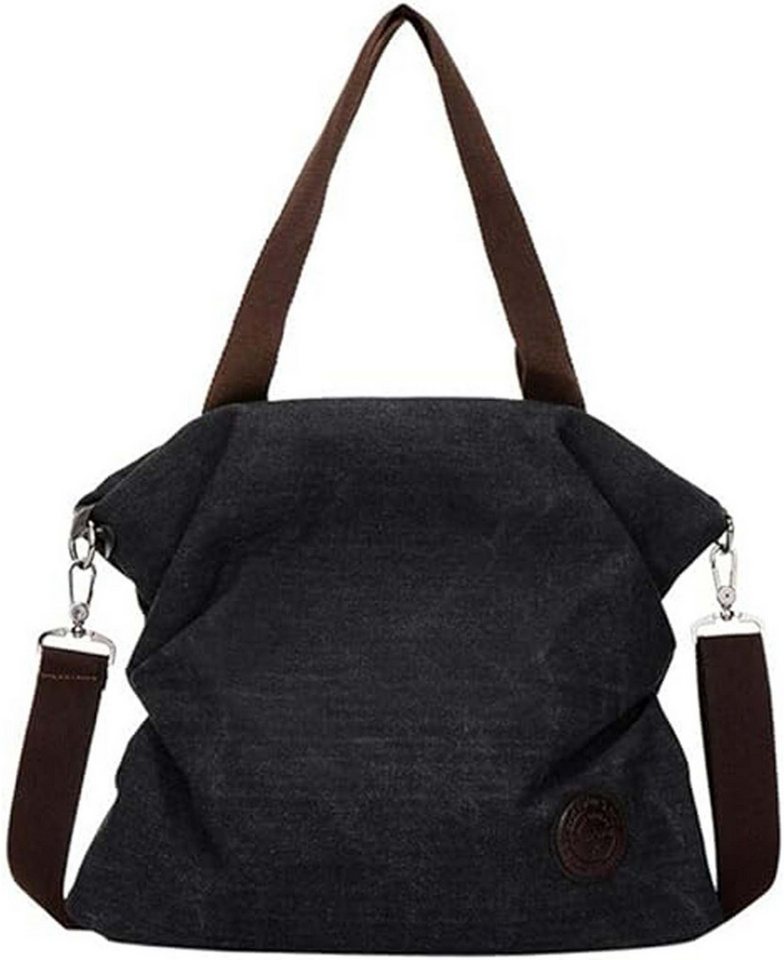 Coonoor Schultertasche Canvas Damen handtasche mit Reißverschluss, Abnehmbarer Schultergurt von Coonoor