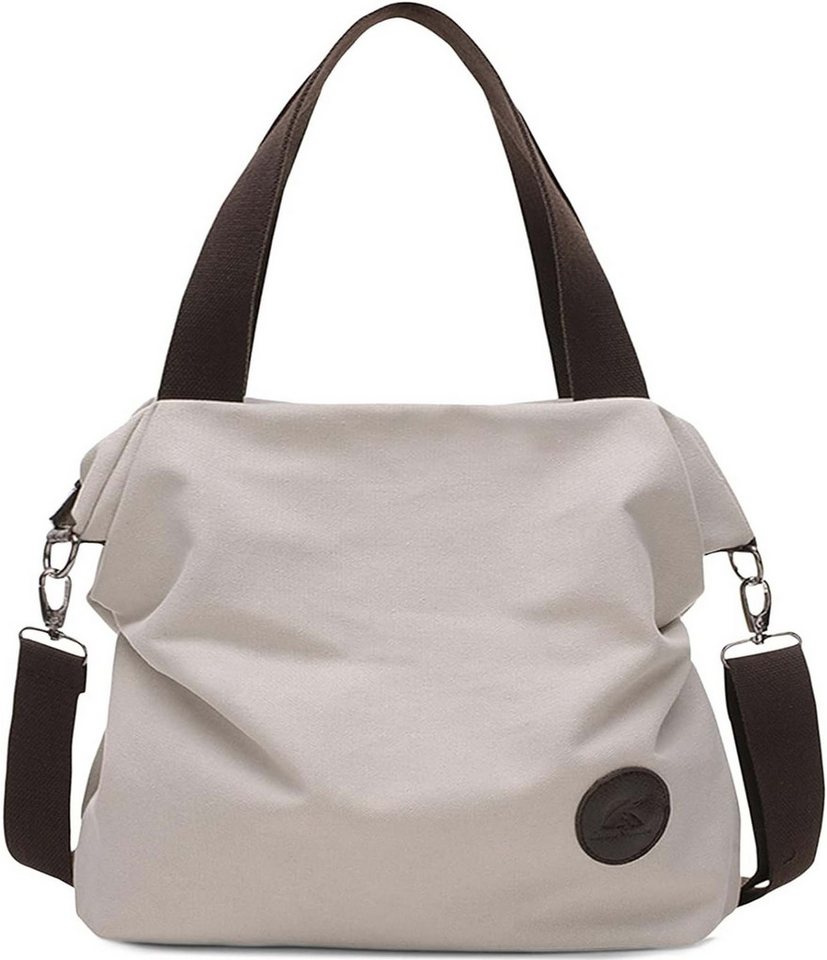 Coonoor Schultertasche Canvas Damen handtasche mit Reißverschluss, Abnehmbarer Schultergurt von Coonoor