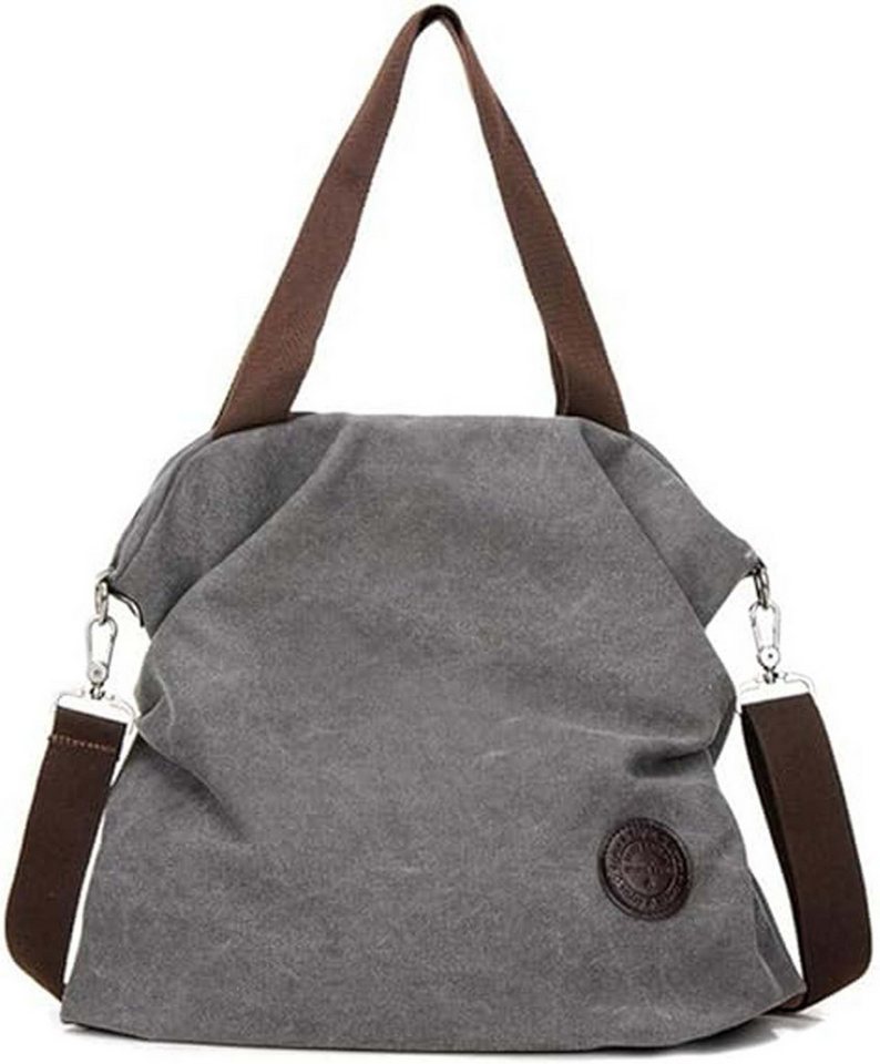Coonoor Schultertasche Canvas Damen handtasche mit Reißverschluss, Abnehmbarer Schultergurt von Coonoor