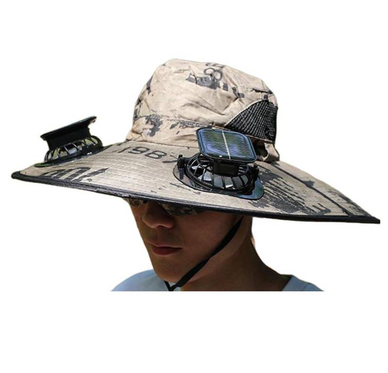 Coonoor Sonnenhut Sonnenhut Mit Ventilator,Outdoor Fischerhut Mit Breiter Krempe Für Männer Und Frauen von Coonoor