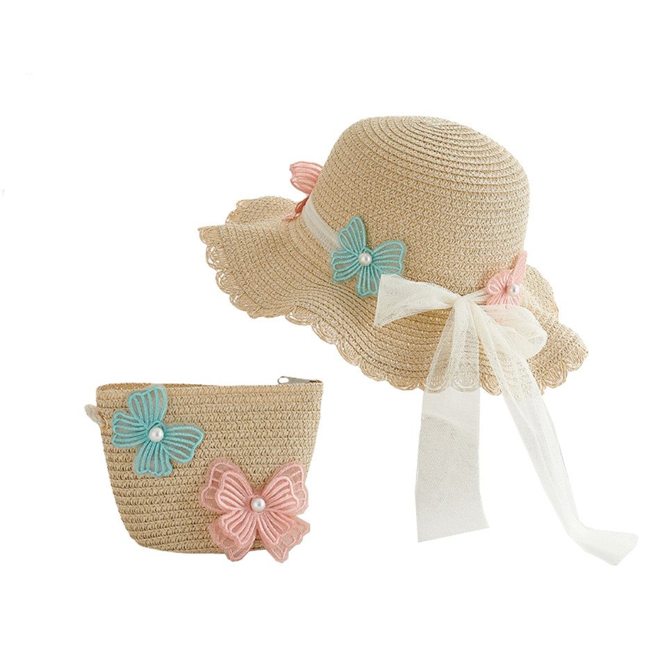 Coonoor Sonnenhut Strohhut-Set für Kinder: Süßer Sommerhut und Strohtasche für Mädchen Reisehut mit Blumen-Dekoration für Strand, Urlaub Coonoor Sonnenhut Strohhut-Set für Kinder: Süßer Sommerhut und Strohtasche für Mädchen Reisehut mit Blumen-Dekoration für Strand, Urlaub von Coonoor