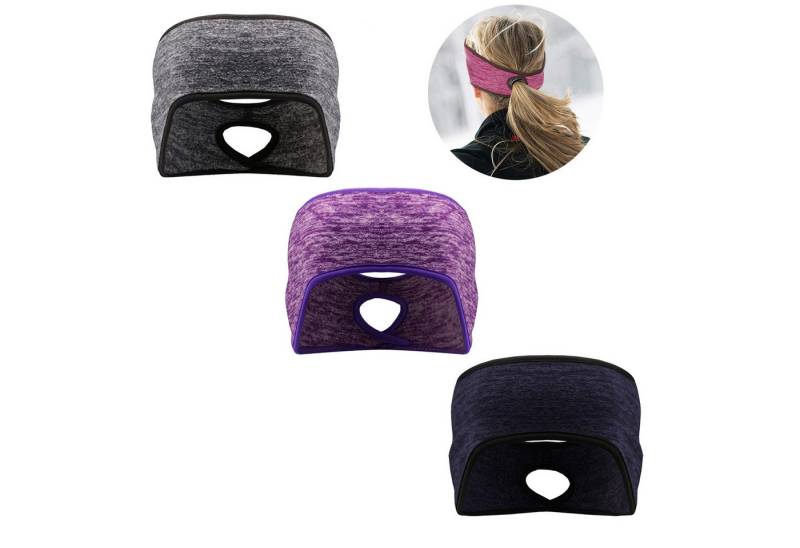 Coonoor Stirnband Fleece Stirnband mit Pferdeschwanzöffnung, Ohrwärmer für Frauen (3-St) ideal für Winter, Laufen, Outdoor-Sport & Fitness von Coonoor