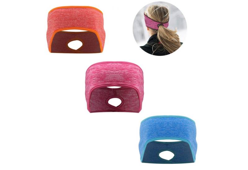 Coonoor Stirnband Fleece Stirnband mit Pferdeschwanzöffnung, Ohrwärmer für Frauen (3-St) ideal für Winter, Laufen, Outdoor-Sport & Fitness von Coonoor