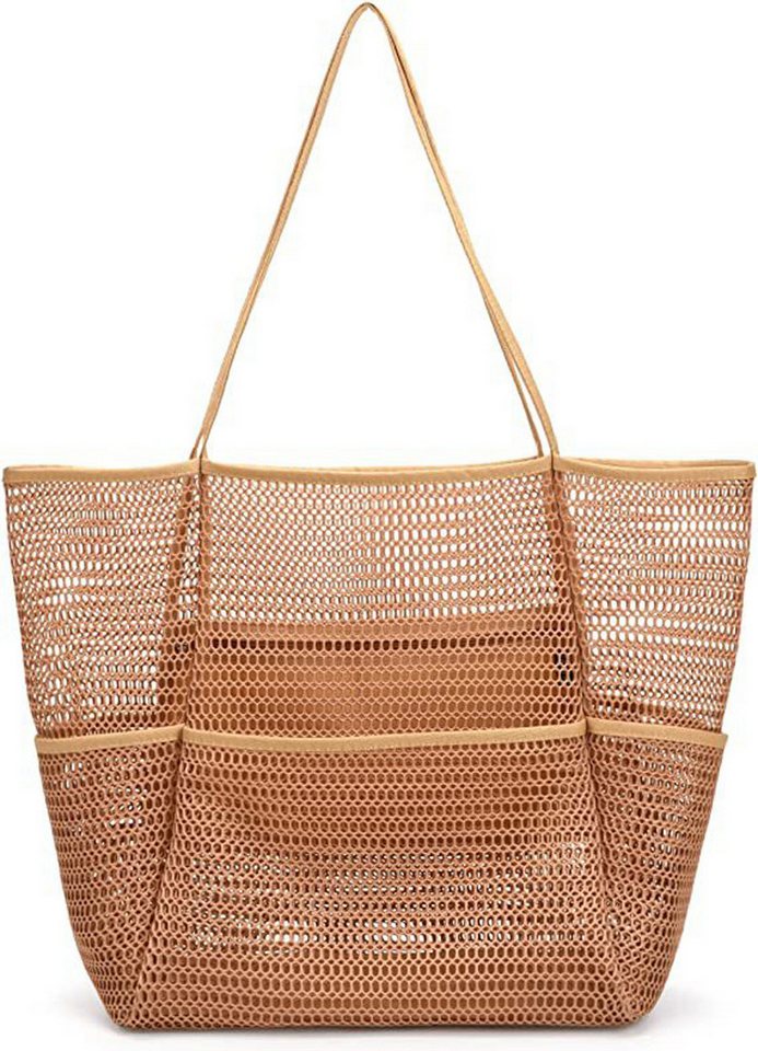 Coonoor Strandtasche Damen Duschtasche Familie, Multifunktionale Strandtasche aus Mesh, Faltbar, Tragbar, Leicht, Shopper für Frauen von Coonoor