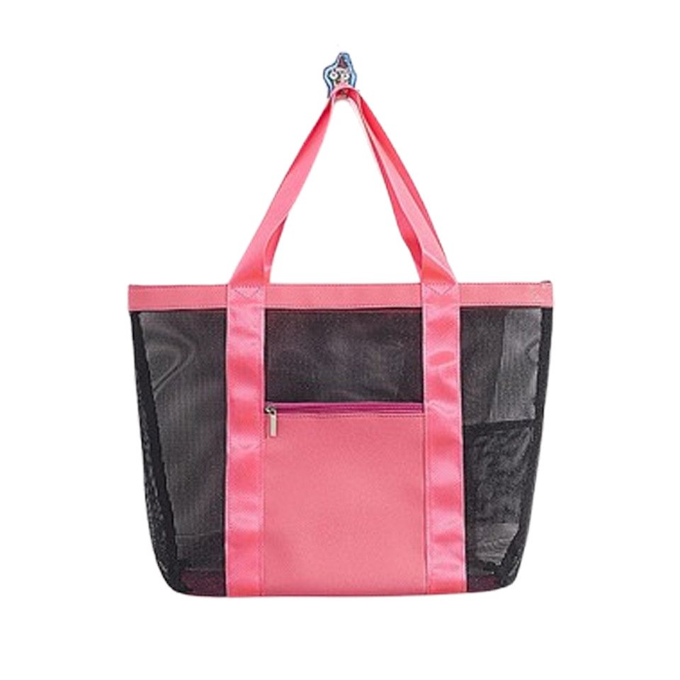 Coonoor Strandtasche Damen Familie, Duschtasche Mit Reißverschluss, Faltbare Leichte Mesh Strandtasche Korb von Coonoor