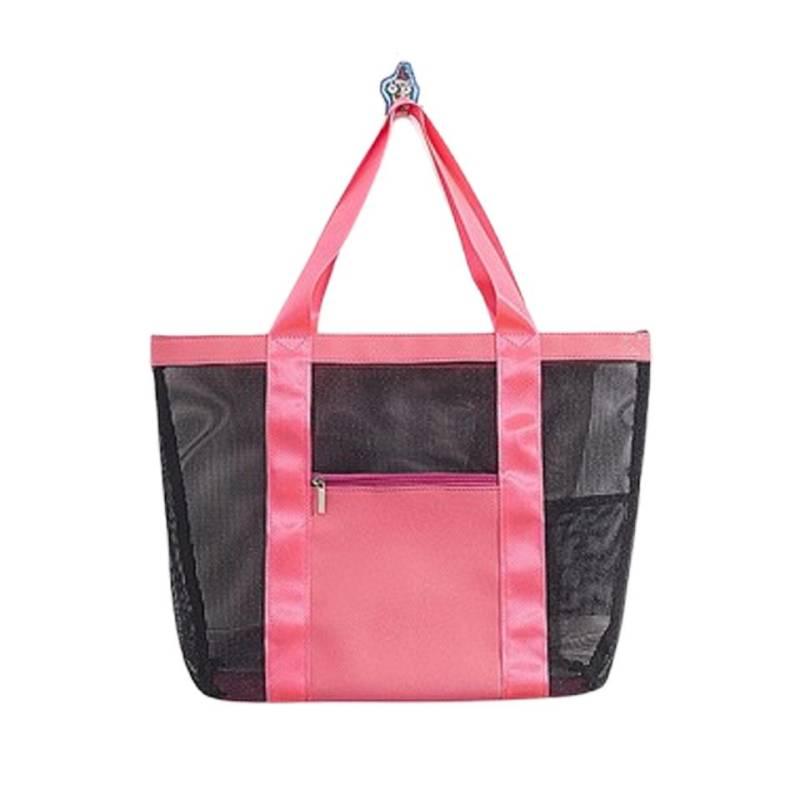 Coonoor Strandtasche Damen Familie, Duschtasche Mit Reißverschluss, Faltbare Leichte Mesh Strandtasche Korb von Coonoor