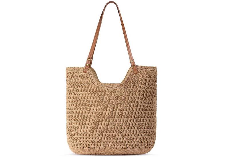 Coonoor Strandtasche Damen Große Strandtasche Familie Häkelstrandtaschen, weiche gewebte (1-tlg), Handtaschen Schultertasche für Strand Reisen Pool Fitnessstudio von Coonoor