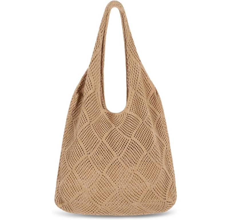 Coonoor Strandtasche Damen Häkeltasche,Umhängetasche Netz-Stricktasche,Schultertasche von Coonoor