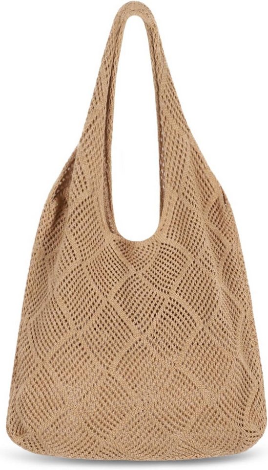 Coonoor Strandtasche gehäkelte Mesh Strand Tote Bag, Damen Gestrickte Umhängetasche von Coonoor