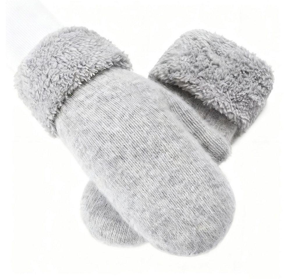 Coonoor Strickhandschuhe Fausthandschuhe Herren Damen, Fäustlinge Strick Handschuhe Warme Winterhandschuhe Fleece Skihandschuhe Männer Winter von Coonoor